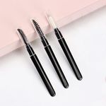 Ksvsonrvi 3PCS Mini Eyebrow Brush, Eyelash Brush, Lip Brush Set with Cap，Reusable Portable Mascara Wands Lipstick Makeup Brushes Applicators Kits