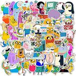 Adventure Time Stickers | 100PCS | Cartoon Network Anime Stickers, Finn Jake Marleen Rainicorn Animated for Water Bottle Laptop Phone, Vinyl Waterproof Trendy Decals Packs for Kids Teens Girls Adults