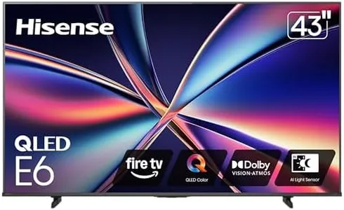 Hisense 43" E6 Cinema Series QLED 4K UHD Smart Fire TV (43E6QF, 2025 Model) - QLED, AI Light Sensor, Dolby Vision · Atmos, Voice Remote with Alexa, Motion Rate 120, HDR 10+ Adaptive, Game Mode Plus