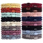 Tyfthui 32 Pcs Hair Ties for Thick Hair, Elastics Hair Bands Ponytail Holders, Hair Tie Bracelets for Women Girls, No Damage No Crease Hair Elastics for Women's Hair