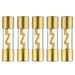 BOJACK 60A Gold Plated Glass AGU Car Audio Fuse for Car/Auto/Marine Audio Stereo Amplifier Power Protection (Pack of 5 Pcs)