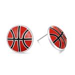 RUOFFETA Sport Ball Dangle Earrings, Football Earrings, Basketball Earrings Soccer Volleyball Baseball Earrings for Women Fan Earrings(Basketball Stud)