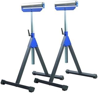 KASTFORCE 2 of Folding Roller Stand, Height Adjustable, Heavy Duty 300 LB Load Capacity Each, Outfeed Woodworking, Folds Flat for Easy Storage, Twin Pack, KF3015