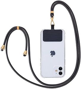 Ownest Compatible avec Cordon Telephone Portable ，Lanière de Téléphone Universelle Portable Bandoulière Réglable Cordon Téléphone Tour de Cou Telephone Compatible avec Tous Les Smartphones-Noir