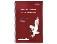 Whaley Gradebook (9 x 12 inches) 3 Line Grade And Attendance Record Book, 20 Student Lines, Six 8-Week Sessions (6GB-066)