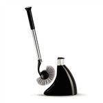 simplehuman Toilet Brush with Caddy, Stainless Steel, Black