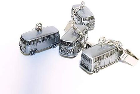 BRISA VW Collection - Peso de Mantel en 3D Volkswagen con Pinzas T1 Camper Bus (Juego de 4/Antique Silver)