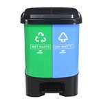 Nilkamal Twindb10L 10 Liter Twin Dustbin Home Paddle Plastic Modern Step On Dustbin With Lid For Kitchen With Easy Detachable Bucket For Home,Office,School,Hotel,Hospital,Bathroom Waste Bin,Black