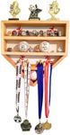 Baseball Championship Ring and Ball Display Case- Fully Customizable Storage Holder with 39 Removable Pegs and 3 Shelves!