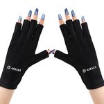 AIRSEE UV Gloves for Nail Lamp,Professional UPF50+ UV Protection Gloves for Manicures Nail Art,Fingerless Gloves That Shield Skin from The Sun and Nail Lamp