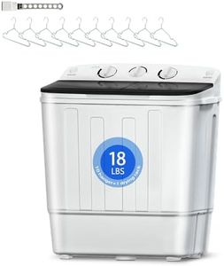 DOGHLY Compact Semi-Automatic Twin Tub Washer, 18lbs Capacity with 11lbs Washer and 7lbs Spinner, Ideal for Camping, Apartments, Dorms, College, RVs, and Small Spaces