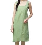 Women's Cotton Long Camisole for Kurti Long Inner wear Petticoat Full Length Slips for Girls Summer Top (Large, Green)