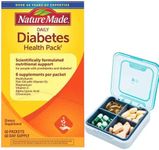 Generic Nature Made Diabetes Health Pack Vitamins and Minerals Nutritional, 60 Packets (Bundle with Carnie Portable-Case)