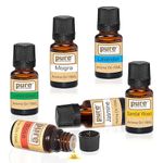 Pure Source India Aroma Diffuser Oil (Lavender, Lemongrass, Rose, Jasmine, Sandalwood and Mogra), 15ml Each, Multicolour - Set of 6