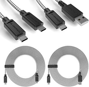 LIONCAST® Cable USB-C (2x4m) - Cable de Carga para Mando PS5 - Carga Rápida y Transferencia Eficaz - Cable USB Tipo-C Duradero de 4m - Compatible con Xbox One, iPhone 15 y Dispositivos USB-C