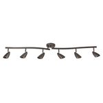 Globe Electric Grayson 6 Oil Rubbed Bronze Adjustable S-Shape Track Lighting, Bulbs Included, Metal, 50 W