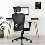 beAAtho® Amaze Ergonomically Adjustable Executive Mesh Home & Office Revolving Chair. (Multi Locking TILT Mechanism, Adjustable Head & 3D ARM Rest, Nylon Base) (Black, Amaze, High Back)