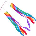 9KM DWLIFE Rainbow Windsock 2 Pieces Wind Sock Outdoor Colorful Spiral Spinner for Garden Backyard Tent Caravan Camping Colorful Flag Decoration (1M,39Inch