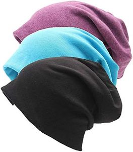 Gellwhu Women's Unisex Cotton Beanies Soft Sleep Cap Hairloss Cancer Chemo 3 Pack One Size Pack a