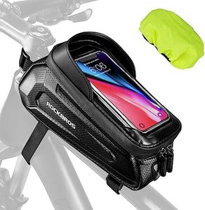 ROCKBROS Bike Phone Bag Bicycle Front Frame Bag Waterproof Top Tube Handlebar Bag Bike Phone Mount Bag EVA Cycling Accessories Pouch for iPhone 11 XS Max XR 8 7 Plus Below 6.8”
