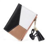 Small Wallets for Women,CHAOFANXI Tassels PU Leather Coins Zipper Pocket Purse for Girls with Rabbit-Shaped Metal Tassels Pendant Purse （Black）