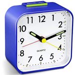 HOPSEM Silent Alarm Clock Battery Powered Non Ticking Bedside Clocks Large Display Basic Bedroom Clock Snooze Night Light Function Easy to Read Operate