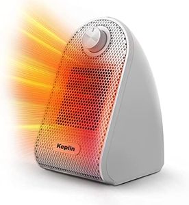 KEPLIN Ceramic Desk Heater, 500W Low Energy Consumption Heater for Home & Office, Mini Portable Plug-in Electric Heater, Adjustable Thermostat Space Heater with Overheat & Tip-Over Protection (White)