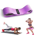 Jedebar Resistance Bands Non-Slip Fabric Booty Bands, 3 Strengths Level Optional Fitness Loops for Glutes Hips Legs Yoga Pilates Exercise Physiotherapy and Recovery Workout (Purple-Heavy Resistance)