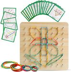 Wooden Geoboard with Rubber Bands G