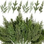 40 Pcs Christmas Artificial Pine, 4 Styles Assorted Artificial Pine Branches Faux Leaves Needle Plastic Pine Fake Greenery Pick for DIY Christmas Wreaths Garland Home Garden Decoration (Green)