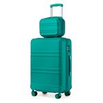 Kono Luggage Sets of 2 Piece Lightweight 20 inch ABS Hard Shell Travel Carry on Suitcase with TSA Lock + 12 inch Portable Hand Cabin Case (Turquoise)