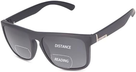 Lunettes de lecture bifocales polarisées avec charnière à ressort - Lunettes de soleil pour homme et femme - Lunettes de soleil classiques bifocales - Protection UV - Filtre polarisant - Lunettes de