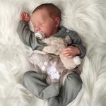 JIZHI 17 Inch Rebornbaby Dolls Soft Cloth Body Realistic Newborn Baby Dolls Real Life Baby Dolls with Feeding Kit Accessories for Kids or Collection