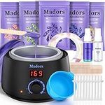 Madors Waxing Kit for Women Heating Ring Wax Warmer Wax Kit for Hair Removal Intelligent Temperature Control Wax Machine with Hard Wax Beads Target for Full Body at Home (Purple)