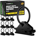 Rhino USA E Track O-Ring Tie Down Anchors (10-Pack) Ultimate E-Track Accessories Rings for E Track Tie-Down Rails - Powdercoat Black - Tie-Down System to Secure Motorcycles, Cargo, Trailers & Vans