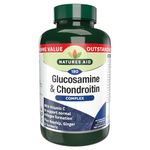 Natures Aid Glucosamine and Chondroitin Complex, with Vitamin C, Rosehip, Ginger and Turmeric, 180 Capsules,package may vary