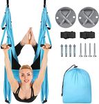 HITIK Aerial Yoga Swing Set Anti Gravity Yoga Hammock for Outdoor and Indoor Inversion Therapy Flying Sling Set (with Ceiling Mount Accessories)