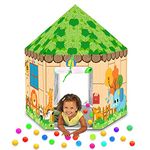 Webby Jumbo Club Castle Playhouse Tent with 10 Balls,Indoor&Outdoor for 3 to 12 Year Kids,Unisex Kids Toy,Multicolor, Tent House Theme