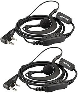 Retevis Talkie Walkie Écouteur, Forme C Casque à Crochet d'oreille, Oreillette Compatible avec BaoFeng JUCJET Kenwood RT24 RT27 RT668 RT619 Convient pour la Sécurité, Les Concours etc(2 Pcs)