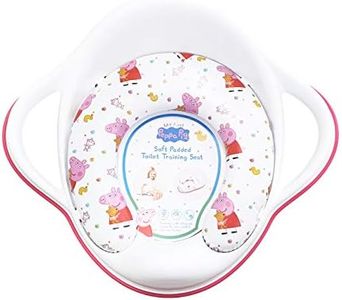 Peppa Pig Soft Padded Toilet Seat, White/Pink Portable Potty Detachable Cushion, Easy Wipe Cleaning Anti Stick Lightweight 18m+ Toddler, Max Weight 25kg