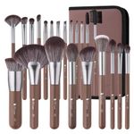 Ducare Makeup Brushes Professional Set 22 Piece- Chocolate Series Including a Foldable Stand-Up Artist Pro Make up Brush Bag Color, Presented in a Beautiful Gift Box