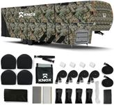 KNOX 3rd Gen Camouflage Fifth Wheel RV Cover, Anti-Tear 600D Oxford Fabric, Fits Travel Trailer, RV, or Motorhome - Camper Cover Includes Wheel, Ladder & Gutter Covers, Night Glow Logo, Size 37-41 ft
