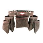 Leather Tool Belt for framers, Carpenters. Perfect Electricians Tool Belt and Convenient for Women. 12 Tool Pouches for Large Capacity. Our Tool Rig Fits Size 32" to 50"