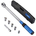 BULLTOOLS 1/2-inch Drive Click Torque Wrench Set Dual-Direction Adjustable 90-tooth Torque Wrench with Buckle10-160ft.lb / 10-220Nm