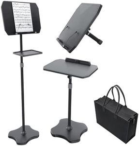 Haweah Portable Sheet Music Stand, Dual Use for Floor & Desktop, Black