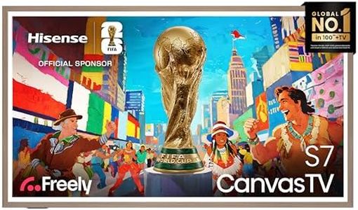 Hisense 55" 55S7NQTUK Canvas TV - 144Hz Game Mode PRO, Art Mode, Styles Swaps Frames, UltraSlim Wall Mount with Freely, Disney +, YouTube, Netflix
