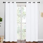 NICETOWN Blackout Curtains 84 Inches Long, Room Darkening Thermal Insulated Soli Grommet Curtains 2 Panels for Bedroom Living Room Windows (42 x 84 Inch, Pure White, 2 Panels)