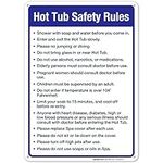 Hot Tub Safety Rules Sign, Pool Sig