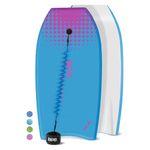 BPS 37 Inch Bodyboard with Boogie Board Wrist Leash and Swim Fins Leash (Blue/Purple)