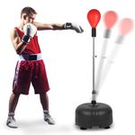 Dripex Speed Punch Ball with Stand, Punching Bag with Adjustable Height Stand - Great for Boxing Equipment, MMA Training, Workout Equipment, Stress Fitness & Relief for Adults, Teens & Kids, Red